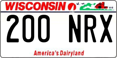 WI license plate 200NRX