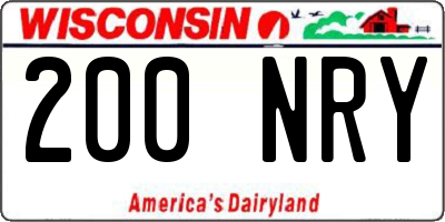 WI license plate 200NRY