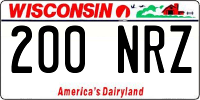 WI license plate 200NRZ