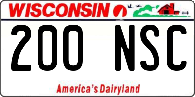 WI license plate 200NSC