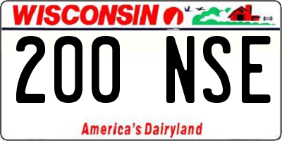 WI license plate 200NSE