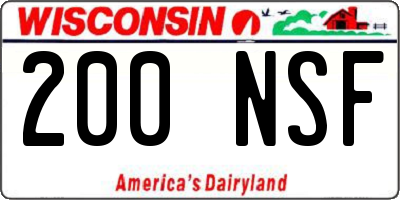 WI license plate 200NSF