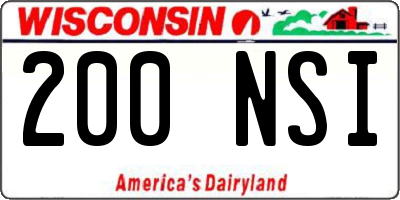 WI license plate 200NSI