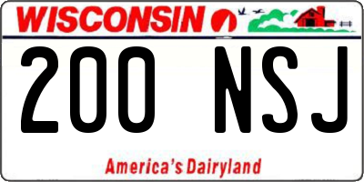 WI license plate 200NSJ
