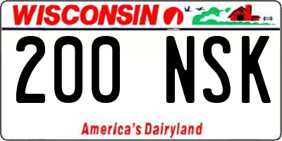 WI license plate 200NSK