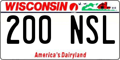 WI license plate 200NSL