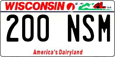 WI license plate 200NSM