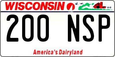 WI license plate 200NSP