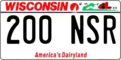 WI license plate 200NSR