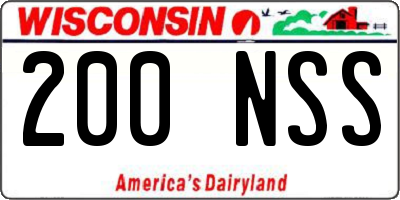 WI license plate 200NSS