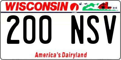 WI license plate 200NSV
