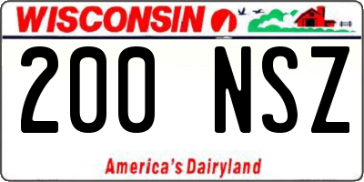 WI license plate 200NSZ