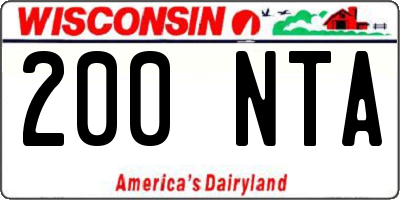 WI license plate 200NTA