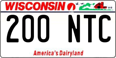 WI license plate 200NTC