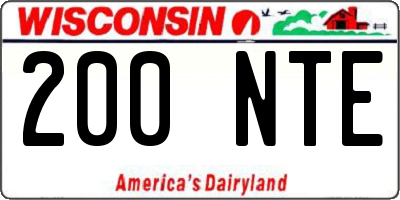 WI license plate 200NTE