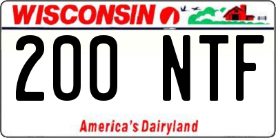WI license plate 200NTF
