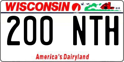 WI license plate 200NTH