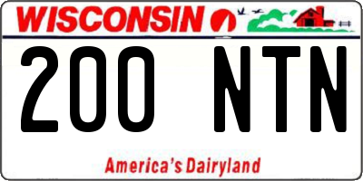 WI license plate 200NTN