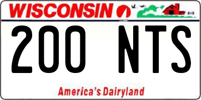 WI license plate 200NTS