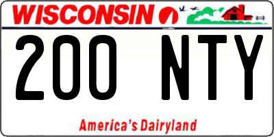 WI license plate 200NTY