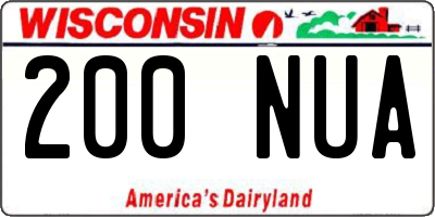 WI license plate 200NUA