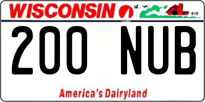 WI license plate 200NUB