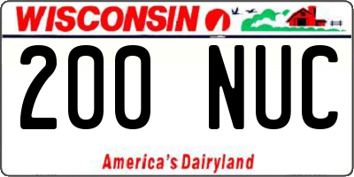 WI license plate 200NUC