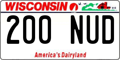 WI license plate 200NUD