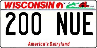 WI license plate 200NUE