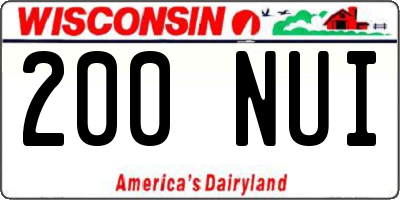 WI license plate 200NUI