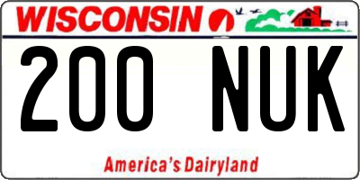 WI license plate 200NUK