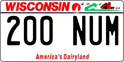 WI license plate 200NUM