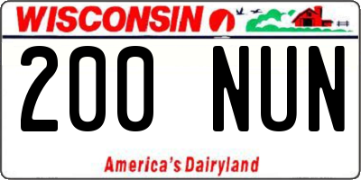 WI license plate 200NUN