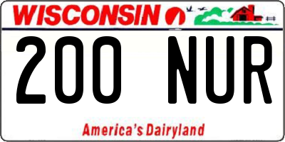 WI license plate 200NUR