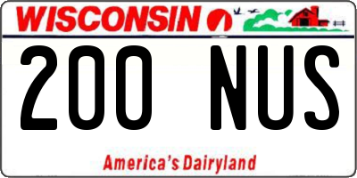 WI license plate 200NUS