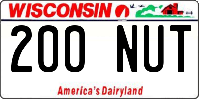 WI license plate 200NUT