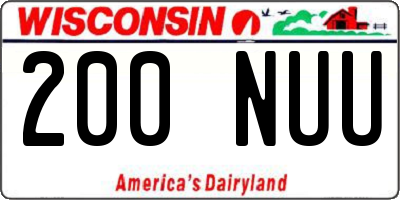 WI license plate 200NUU