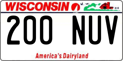 WI license plate 200NUV