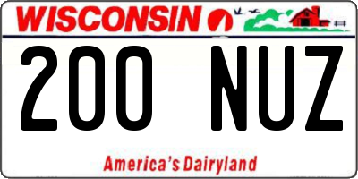 WI license plate 200NUZ
