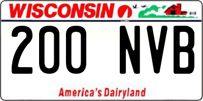 WI license plate 200NVB