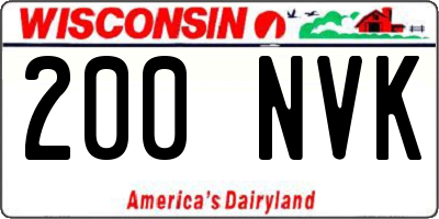 WI license plate 200NVK