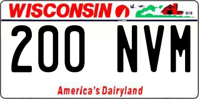 WI license plate 200NVM