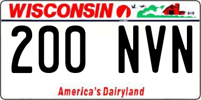 WI license plate 200NVN