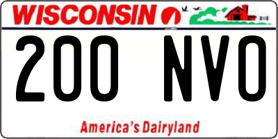 WI license plate 200NVO