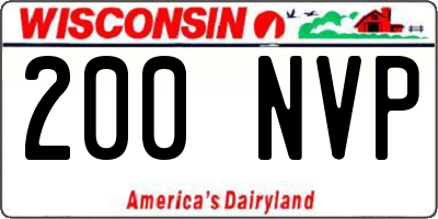 WI license plate 200NVP
