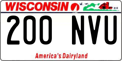 WI license plate 200NVU