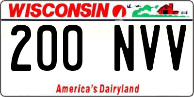 WI license plate 200NVV