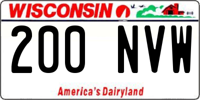 WI license plate 200NVW