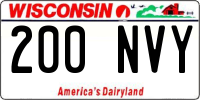WI license plate 200NVY