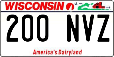 WI license plate 200NVZ